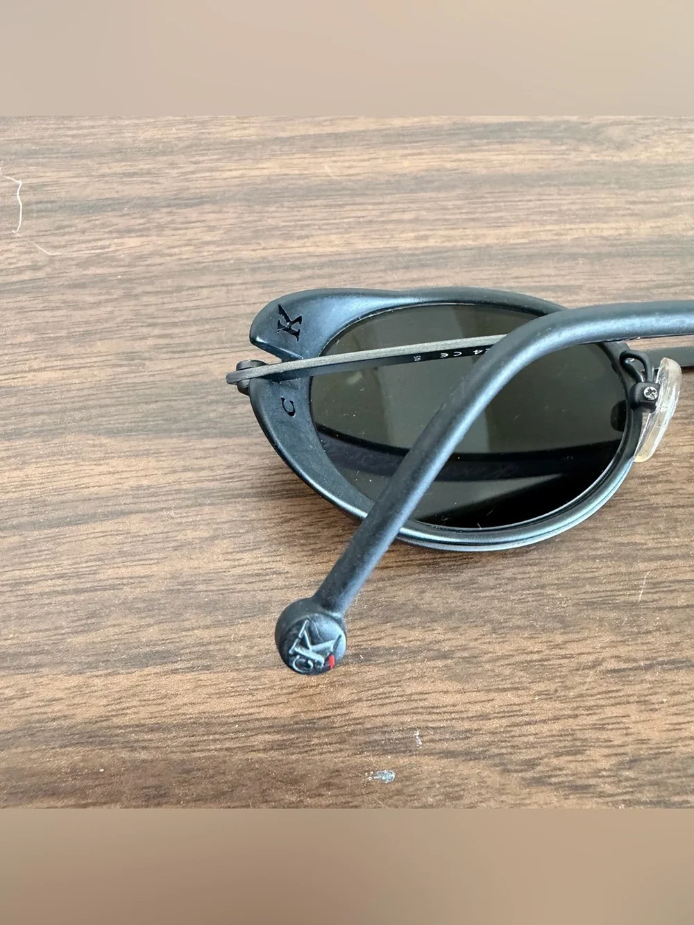 Vintage 90’s Calvin Klein Sunglasses Black 3003 Steampunk Shielded Mirror Lens